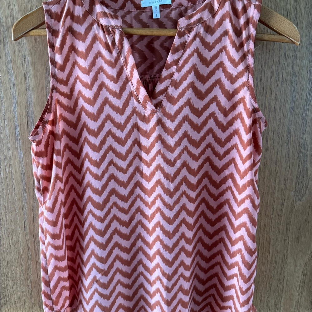 Maurices Chevron Sleeveless Blouse - Burnt Orange